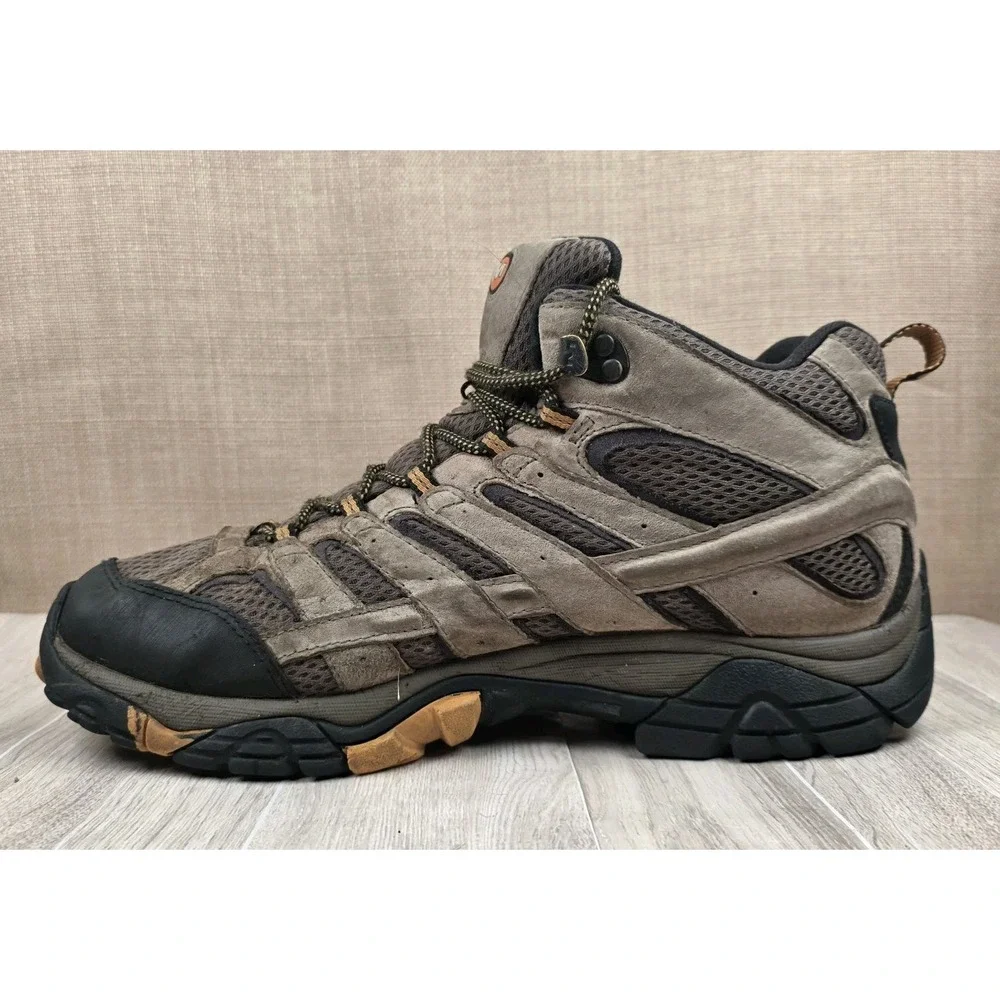 Merrell Moab 2 Mid Hiking Boots Mens 10.5W Earth Brown Suede Waterproof Trail
